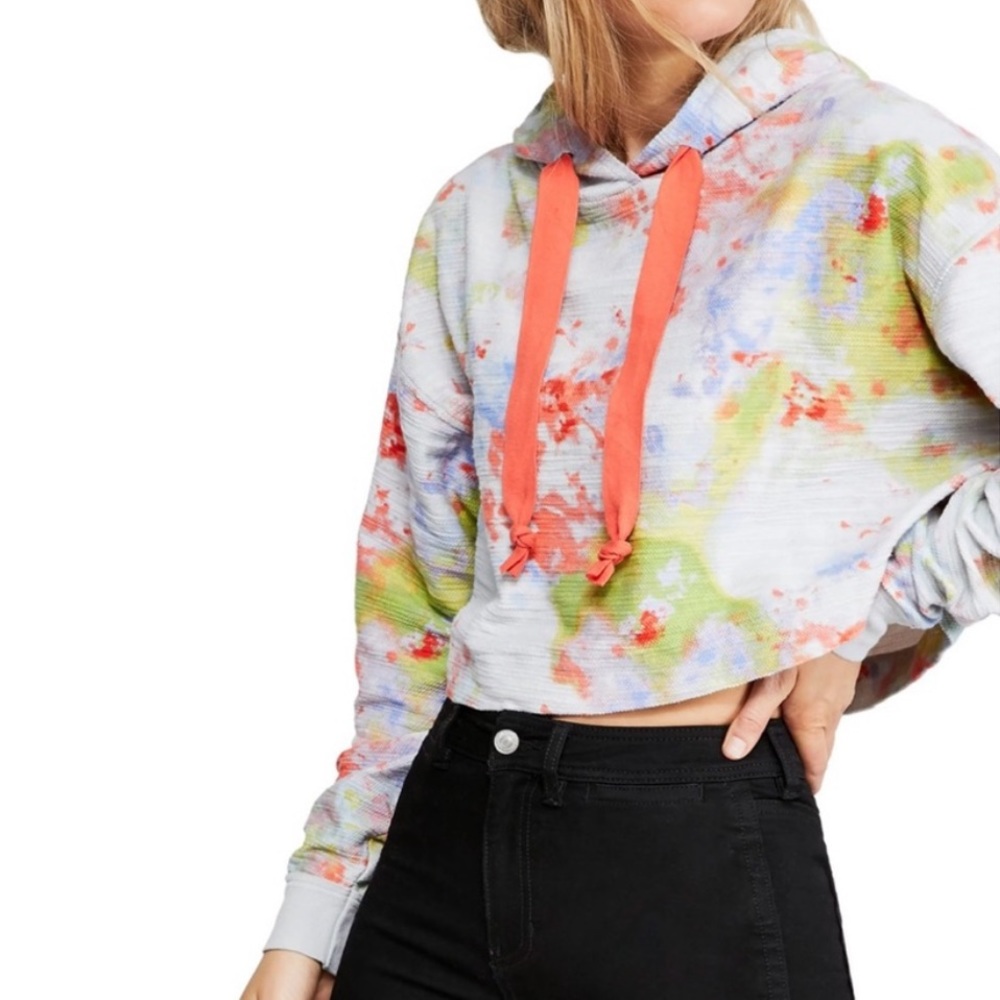 Free People Thinkin About You Tie Dye Hoodie~XS on tag, more like oversized med